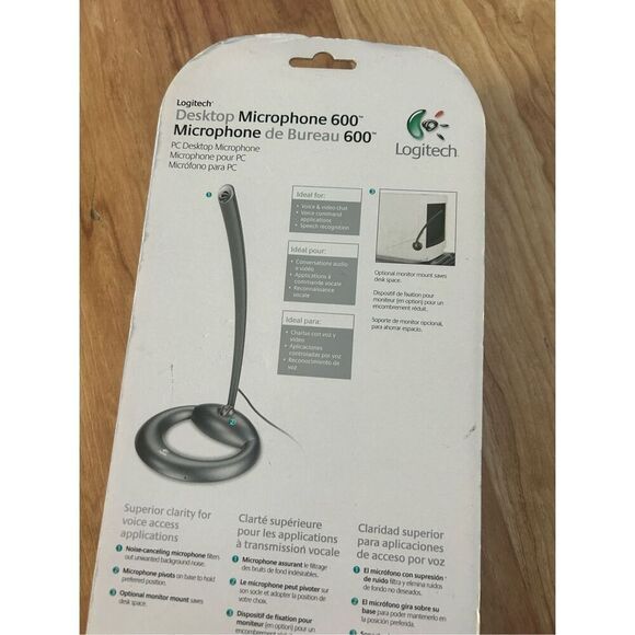 Logitech Desktop Microphone 600 Stand & Monitor Mount NEW Sealed Remote Work - Picture 4 of 4